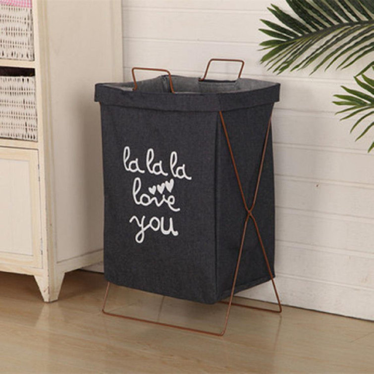 Trinx Fabric Laundry Basket with Handles Wayfair